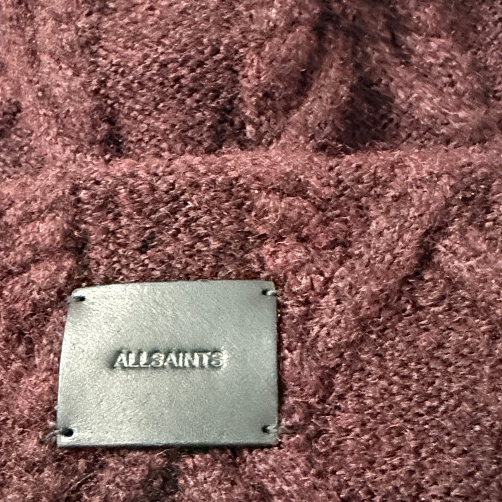 All Saints ..ladies tawny port red wool blend beanie
O/S .. thick cable - Picture 2 of 6